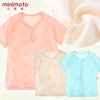 小米米minimoto新款童装春夏纯棉婴儿短袖对襟上衣2015休闲T恤