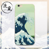 日式浮世绘iPhone6 plus手机壳 和风浪花苹果超薄软壳 情侣保护套