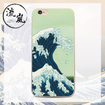 日式浮世绘iPhone6 plus手机壳 和风浪花苹果超薄软壳 情侣保护套