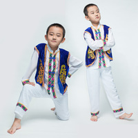 云南白族葫芦丝少数民族服装少儿童节学生舞蹈服演出服男童表演服