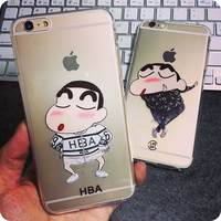 日本创意蜡笔小新iphone6plus手机壳苹果6/5s卡通保护套TPU硅胶套