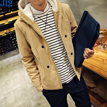冬季加绒棉袄子韩版学生外套中长款大码棉衣男装青少年修身棉服潮