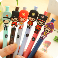 新品上市韩国文具 可爱大兵士兵按动中性笔 0.5mm创意水笔圆珠笔
