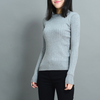 秋冬新款韩版修身半高领毛衣女装加厚长袖针织衫套头打底衫 毛线