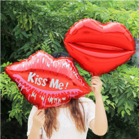 婚庆婚礼新房铝箔love装饰情人节布置创意红嘴唇造型kiss铝膜气球