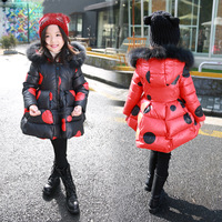 冬季时尚气质韩版可爱女童潮流大波点加厚长袖棉衣甜美公主外套