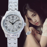 韩版潮流时尚女式石英手表，高档品牌镶钻防水watch women
