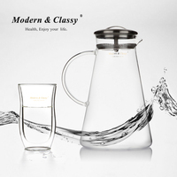 特莱滋 玻璃水杯套装花草茶具水具透明冷水凉水壶耐热大容量茶壶