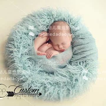 欧美新款儿童摄影毯 影楼婴儿满月百天拍照道具 新生儿照相长毛毯