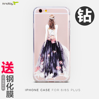 iphone6s手机壳超薄透明硅胶水钻苹果六保护套iphone6plus潮外壳