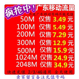 广东网络设备移动路由器手机网络相关充值/省内100m流量红包热销