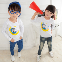 【天天特价】韩版秋季新女童男童装儿童打底百撘卡通长袖T恤纯棉