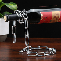 魔术的酒架创意绳子红酒架铁链条悬浮红酒支架时尚葡萄酒酒架批发
