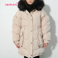2015东大门冬季女装韩版棉服女中长款大码显瘦大毛领连帽棉袄外套