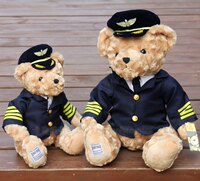 泰迪熊公仔机长熊飞行员制服布娃娃朋友生日礼物毛绒玩具创意七夕