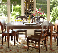 美式乡村水曲柳全实木餐桌 方桌 饭桌 经典美式实木餐桌家具