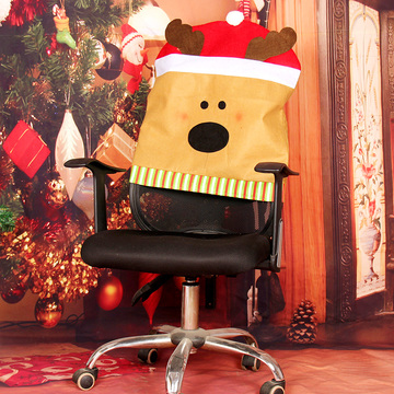 圣诞装饰品卡通椅子套圣诞节创意装饰用品餐椅套餐厅酒店家具装饰