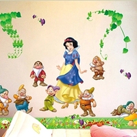 白雪公主墙贴卧室儿童房可爱卡通动漫墙纸墙面装饰贴画可移除包邮