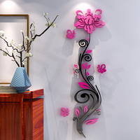 新年过年蔷薇花亚克力3d立体墙贴画卧室客厅温馨创意背景装饰春节