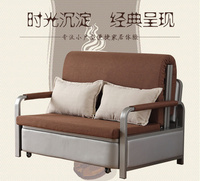 现代布艺多功能可折叠拆洗双人沙发床1.5钢架推拉创意两用沙发床