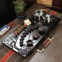 特价 紫砂陶瓷功夫茶具套装 整套电磁炉四合一实木茶盘 茶具茶海