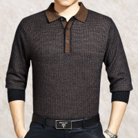 男士毛衣2015冬季新款羊毛衫翻领加厚保暖打底针织衫爸爸装羊绒衫