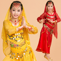 六一欢乐儿童印度舞服装少儿舞蹈表演肚皮舞套装女童演出裙子套