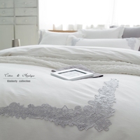 法式浪漫 100%全纯棉40支纯素色 简约五星酒店式床上用品四六件套