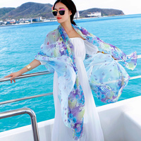 2015夏季女士雪纺沙滩纱巾海滩超大百变丝巾防晒披肩海边空调围巾