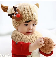 婴儿帽子秋冬6-12个月小孩毛线帽婴幼儿护耳帽1-2岁宝宝帽子男女