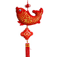 年年有余中国结 新年挂件 福字鱼 婚房布置装饰  客厅春节挂件鱼