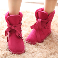 韩版新款冬季雪地靴套筒 加绒棉鞋 厚平底短靴 防滑靴子 女鞋特价
