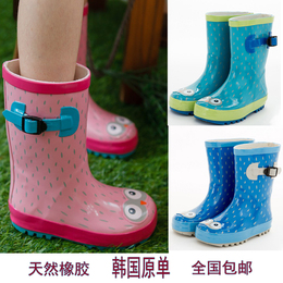 韩国可爱卡通雨鞋天然橡胶女童雨靴男童水鞋宝宝胶鞋幼儿水靴防滑