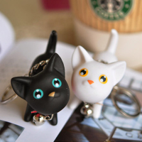 私房猫韩国创意学生女生可爱手机挂件钥匙链挂绳情侣黑白猫动物