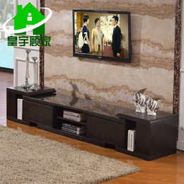 皇宇顾家 电视柜 伸缩简约现代钢化玻璃电视机柜茶几组合1183F
