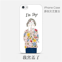日韩清新文艺插画苹果6s 5s iPhone6plus原创意手机壳磨砂全包软