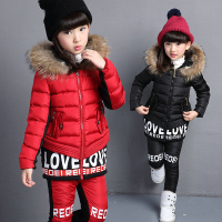 童装女童套装2015冬装新款中大童棉衣外套儿童韩版加厚两件套潮