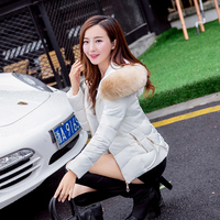 2015冬季新款韩版修身羽绒棉服女短款加厚大毛领大码棉衣棉袄外套