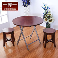 美式住宅家具餐桌椅组合 小户型折叠伸缩吃饭桌 饭店定做钢木圆桌