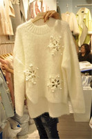 韩国东大门代购2015新款冬装针织毛衣女套头长袖加厚休闲上衣打底