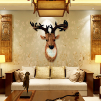 欧式树脂大鹿头壁挂创意家居酒吧墙面挂饰客厅墙上装饰品墙饰壁饰