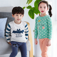 韩国进口PpipPiLong儿童幼儿园宝宝纯棉螺纹弹力秋季内衣薄款套装