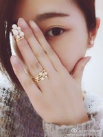 LD【橡皮擦店】欧韩系列潮范儿气质珍珠猫咪关节指甲戒戒指