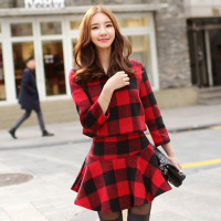 2015秋冬新款女装时尚套装裙子韩版毛衣两件套修身显瘦长袖连衣裙