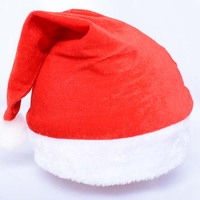 圣诞帽无纺布圣诞帽金丝绒圣诞节五星帽子发光成人儿童男女批发