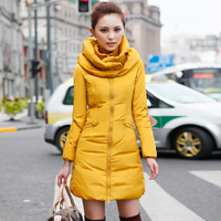 2015冬装新款韩版修身显瘦时尚潮白鸭绒中长款羽绒服