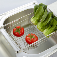 厨房不锈钢水槽沥水篮伸缩洗菜滤水槽碗架蔬菜水果水篮子沥水架