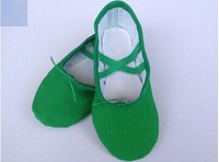儿童成人绿色舞蹈鞋 全绿色芭蕾舞鞋 布头猫爪鞋练功鞋