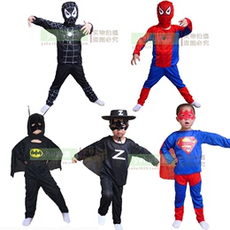 万圣节儿童服装cosplay全套演出装扮男蜘蛛侠衣服超人蝙蝠侠服装