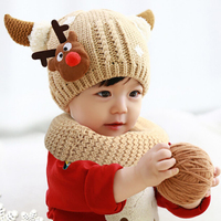 韩版宝宝帽子秋冬款加绒加厚保暖婴儿帽子0-1-2岁毛线儿童帽子潮